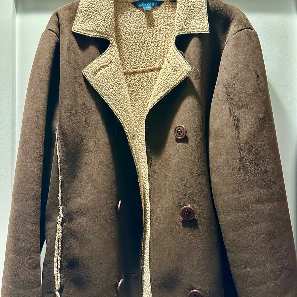 Women’s Faux Sherling Brown Fleece-Lined Jacket